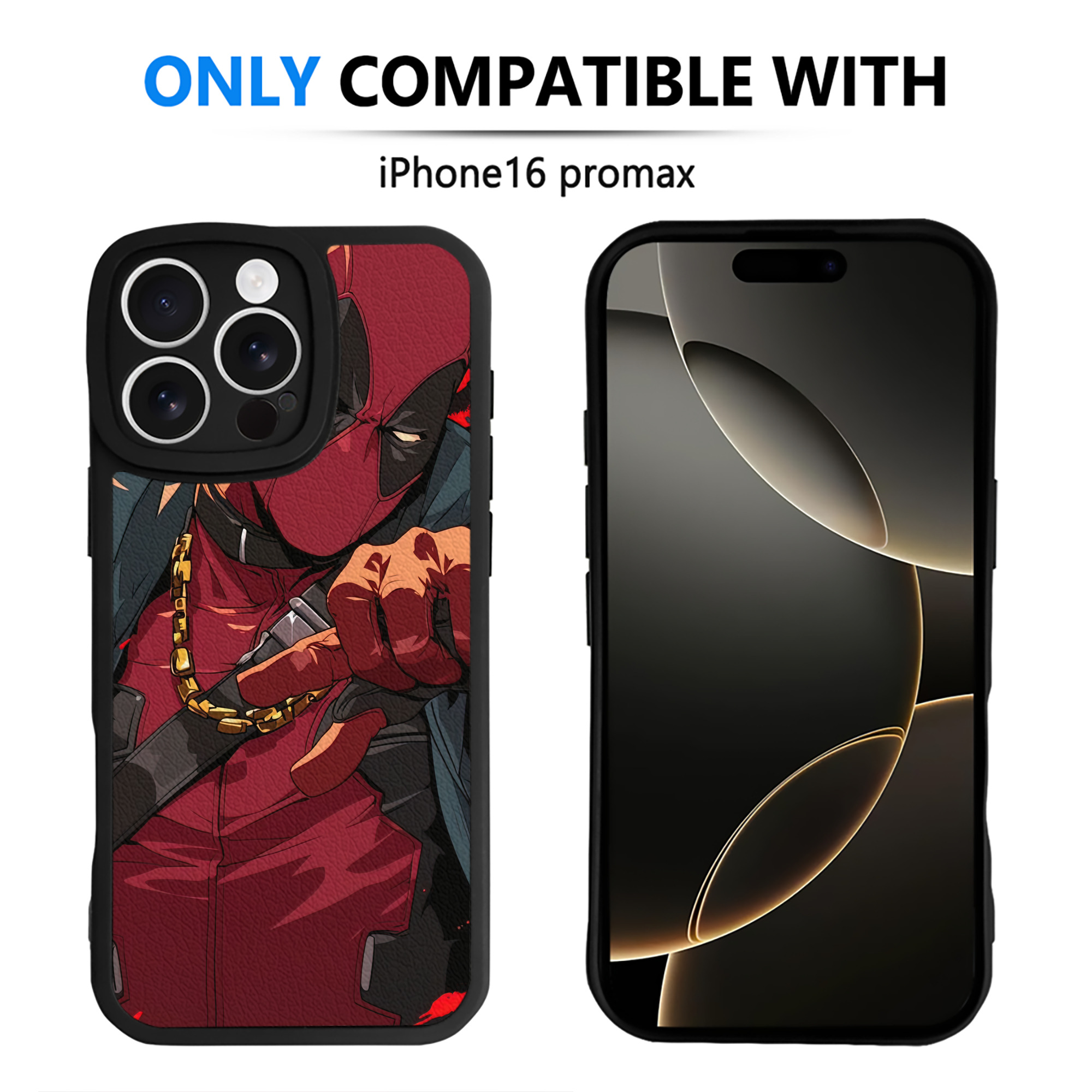 （画像用） Deadpool デッドプール 【iPhone 16シリーズ対応】シリコンスマホケース（レザー調） 材質：シリコン